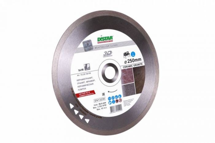 Коло алмазне відрізне Distar 1A1R 250x1,7x10x25,4 Bestseller Ceramic granite