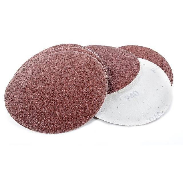 Круг наждаковий на липучці 125 мм, папір клас С, щільність 120 г/м², К40, 10 од. INTERTOOL BT-0504