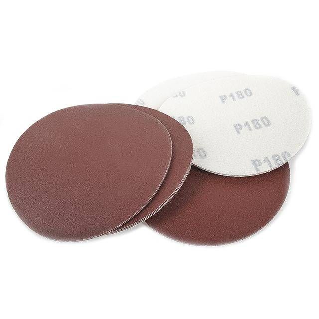 Круг наждаковий на липучці 125 мм, папір клас С, щільність 120 г/м², К180, 10 од. INTERTOOL BT-0518