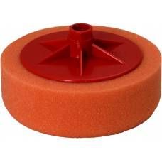 Круг полірувальний поролоновий помаранчевий з липучкою, середній, d-150 мм