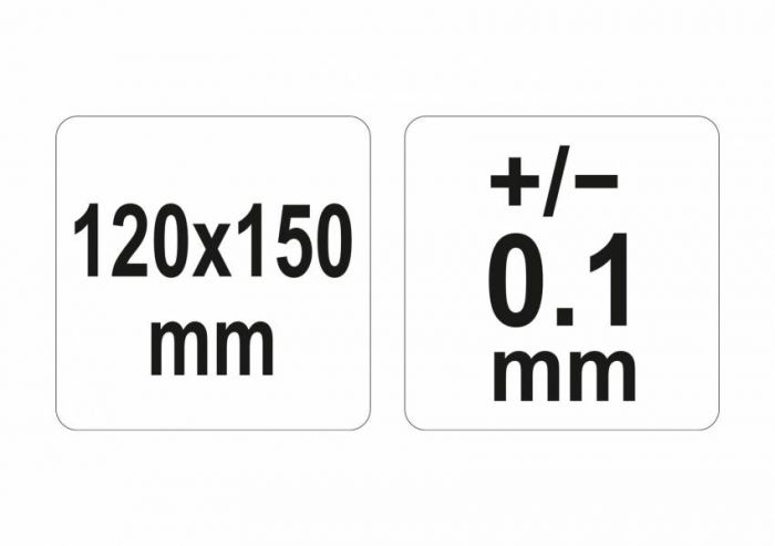 Кутомір- транспортир з лінійкою YATO; 120 х 150 мм, діапазони: кут- 0-180°, відстань- 0-150 мм