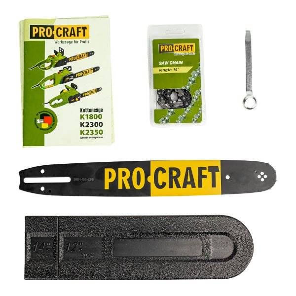 Ланцюгова пила Procraft K1800 збоку