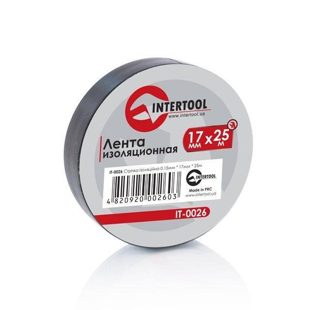 Стрічка ізоляційна 0.15мм*17мм*25м чорна INTERTOOL IT-0026