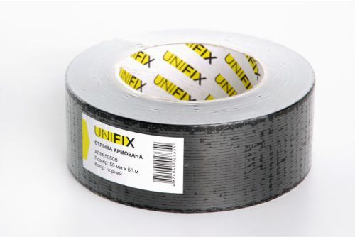 Стрічка клейка армована чорна 50мм*50м UNIFIX