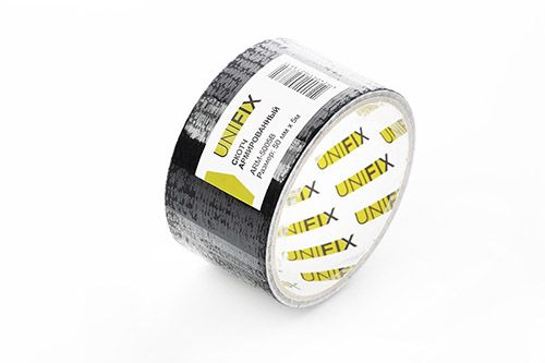 Стрічка клейка армована чорна 50мм*5м UNIFIX