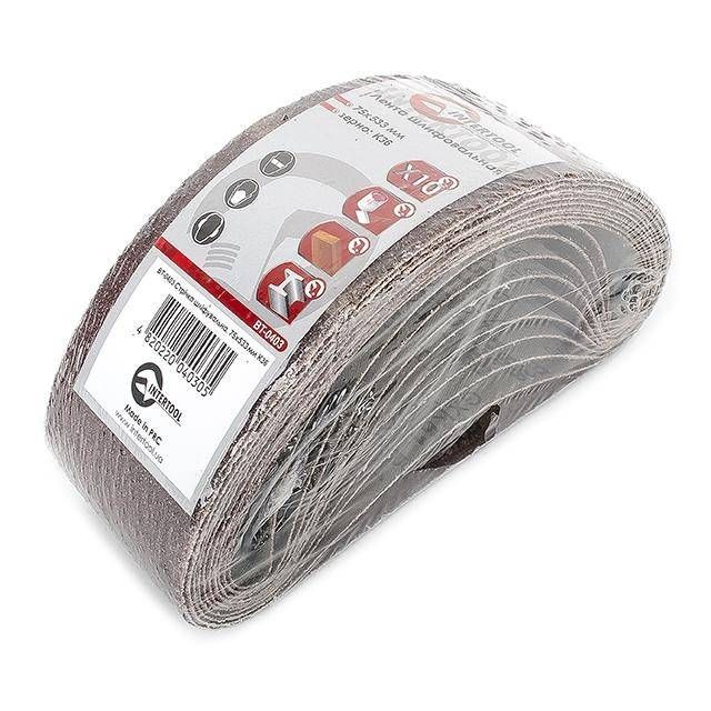 Стрічка шліфувальна , 75×533 мм, зерно K36, 10 шт. INTERTOOL BT-0403