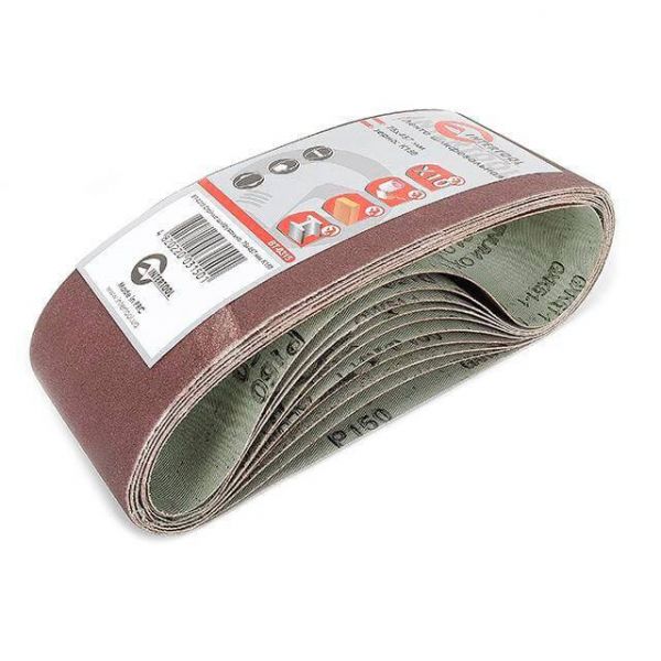 Стрічка шліфувальна, 75×457 мм, зерно K150, 10 шт. INTERTOOL BT-0315