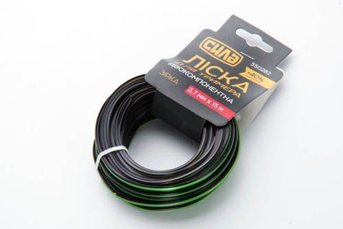 Ліска для тримера двухкомпонентна 2,7мм зірка 15м СИЛА