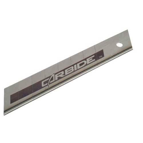 Леза запасні Carbide шириною 18 мм з сегментами для ножів з висувними лезами, що відламуються, 5 штук STANLEY STHT0-11818