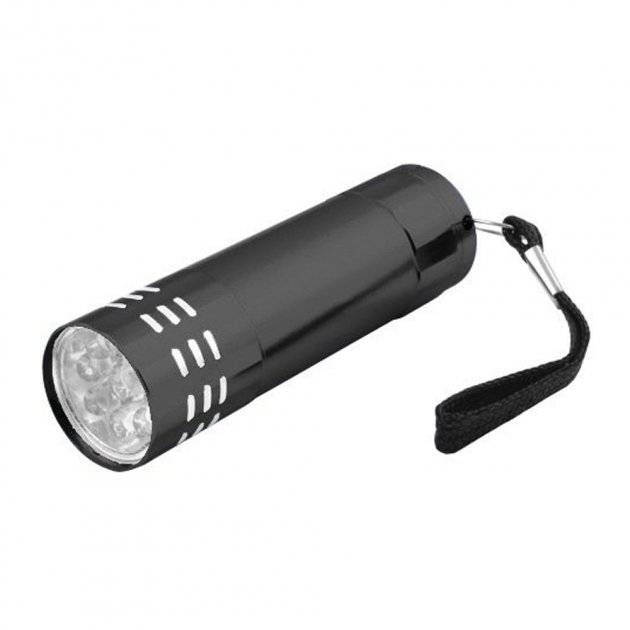 Ліхтарик світлодіодний металевий 9/3A-9LED на батарейках 3хААА