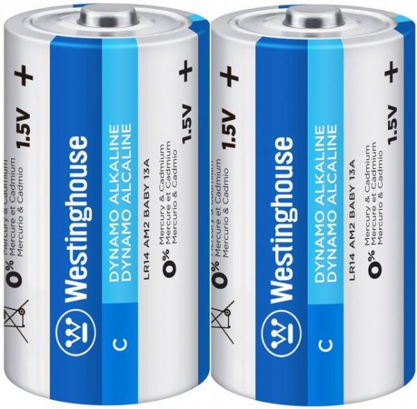 Лужна батарейка Westinghouse Dynamo Alkaline C/LR14 2шт/уп shrink