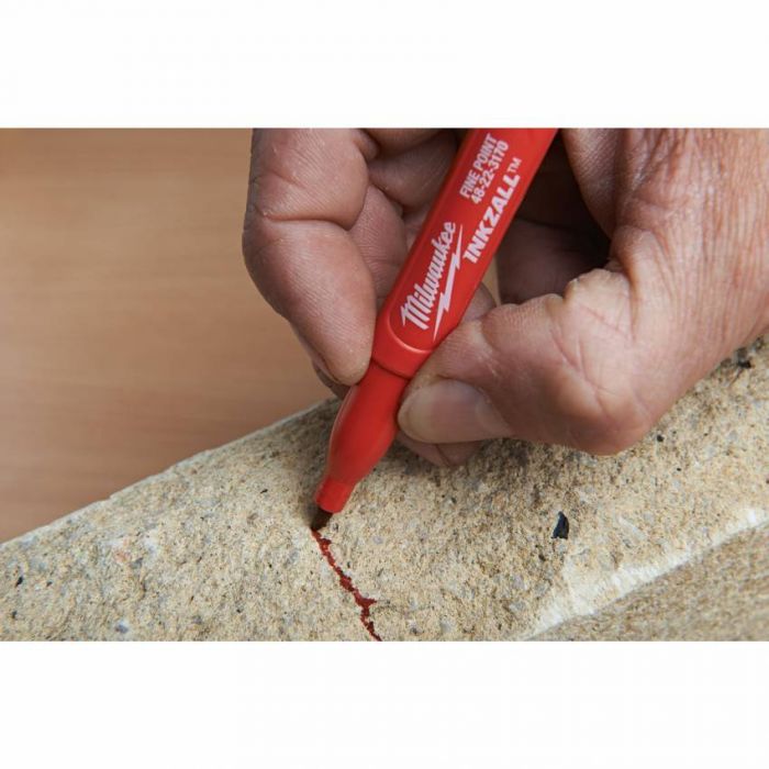 Маркер для будмайданчика InkZAll MILWAUKEE, тонка, червона