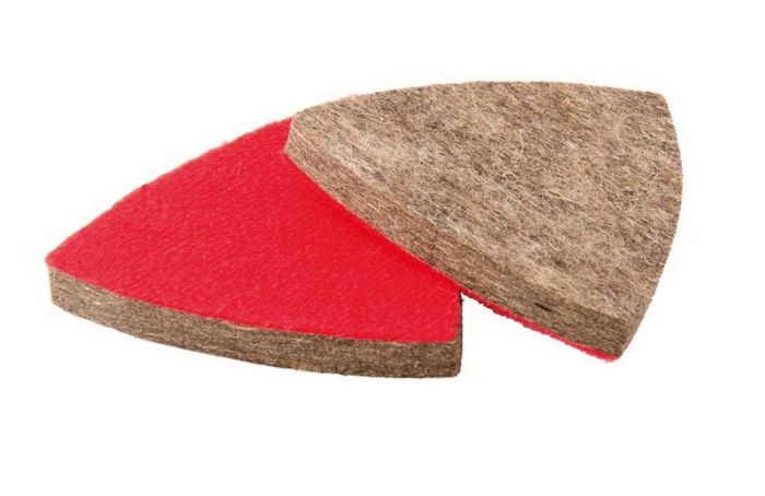 MasterTool Насадка трикутна повстяна грубошерста на липучці для реноватора 75 мм, 10 шт, ст.: 08-6597