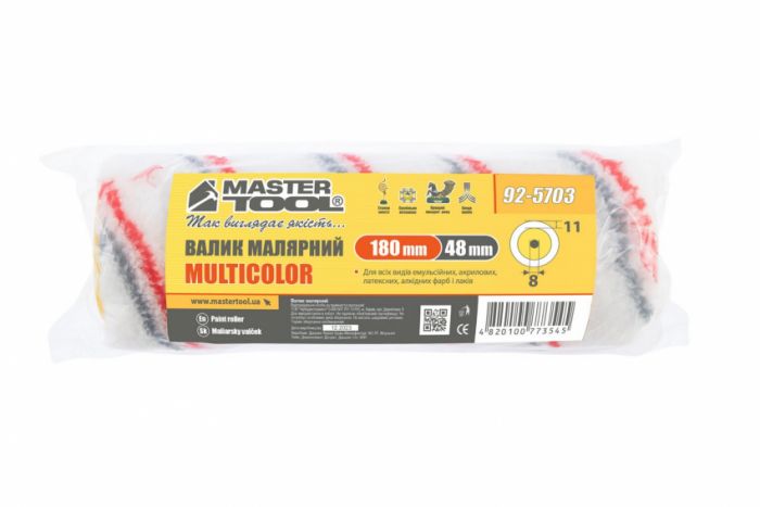 MasterTool Валик Мультиколор 48/180/18 мм d 8 мм, Арт.: 92-5703