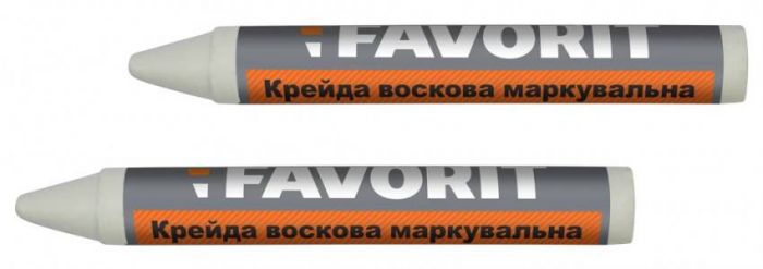 Крейда маркувальна воскова (біла), 2 шт Favorit | 04-340