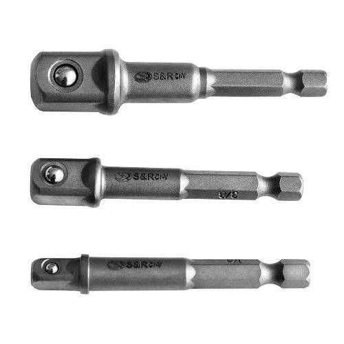 Набір перехідників до торцевих головок S & R 3 шт. Набір перехідників до торцевих головок S & R 3 шт.