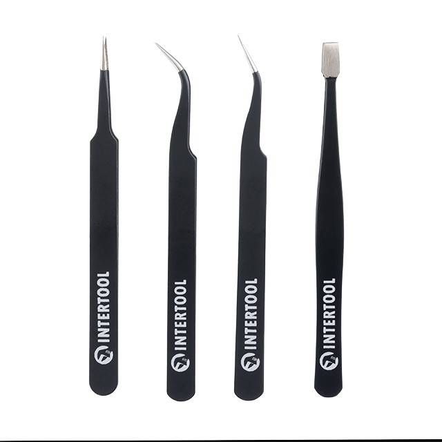 Набір пінцетів антистатичних, 4 шт. INTERTOOL NT-6001