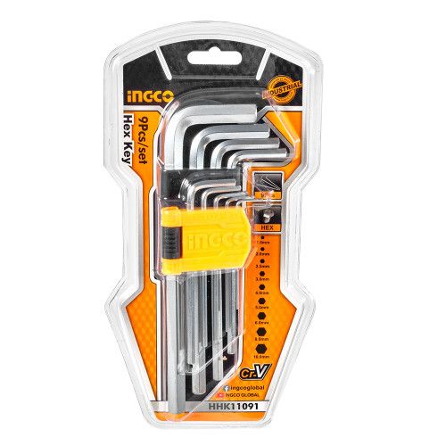 Набір шестигранних ключів 9шт. 1,5-10 мм INGCO