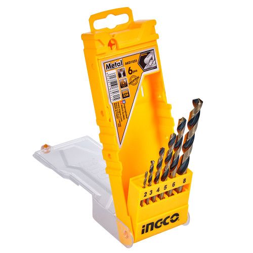 Набір свердел металу 6 шт. 2-8 мм, коробка INGCO