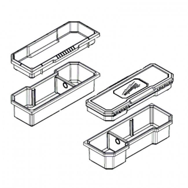 Набір запасних органайзерів для кейсів PACKOUT MILWAUKEE (2 органайзери з перегородками, 1 органайзер, 1 пенал) 4932478299