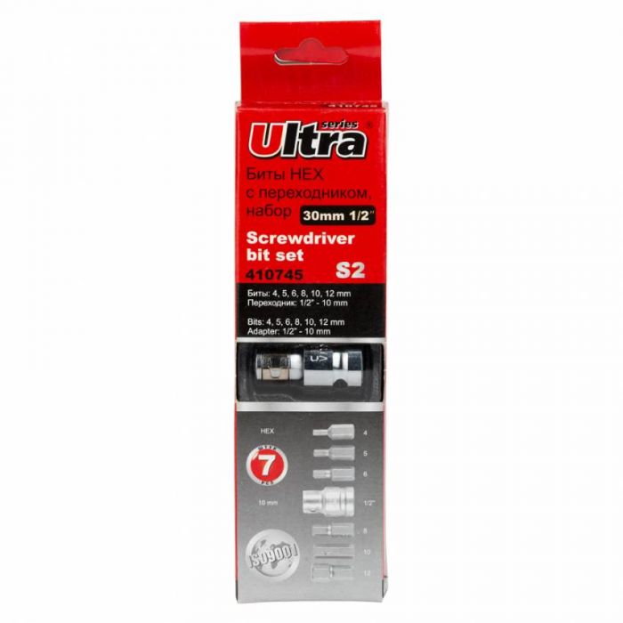Набір біт HEX 1/2" 7шт S2 (шар кейс) ULTRA (4013202) 410745