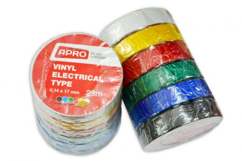 Набір ізоляційної стрічки 0,14мм*17мм*10м чорна, синя, червона, жовта, зелена, біла APRO