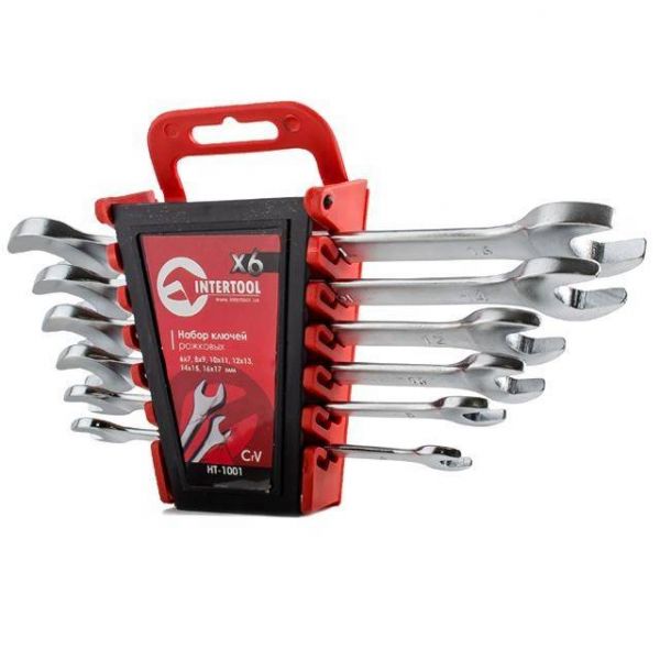 Набір ключів ріжкових, 6 шт., 6-17 мм INTERTOOL HT-1001