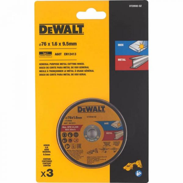 Набір Дисків відрізних DeWALT DT20592 76х1,6х10
