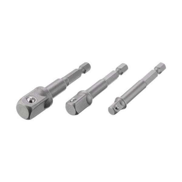Набір перехідник з Hex 1/4" на квадрат 1/4", 3/8", 1/2" під шурупокрут, CR-V INTERTOOL VT-0235 Набір перехідник з Hex 1/4" на квадрат 1/4", 3/8", 1/2" під шурупокрут, CR-V INTERTOOL VT-0235