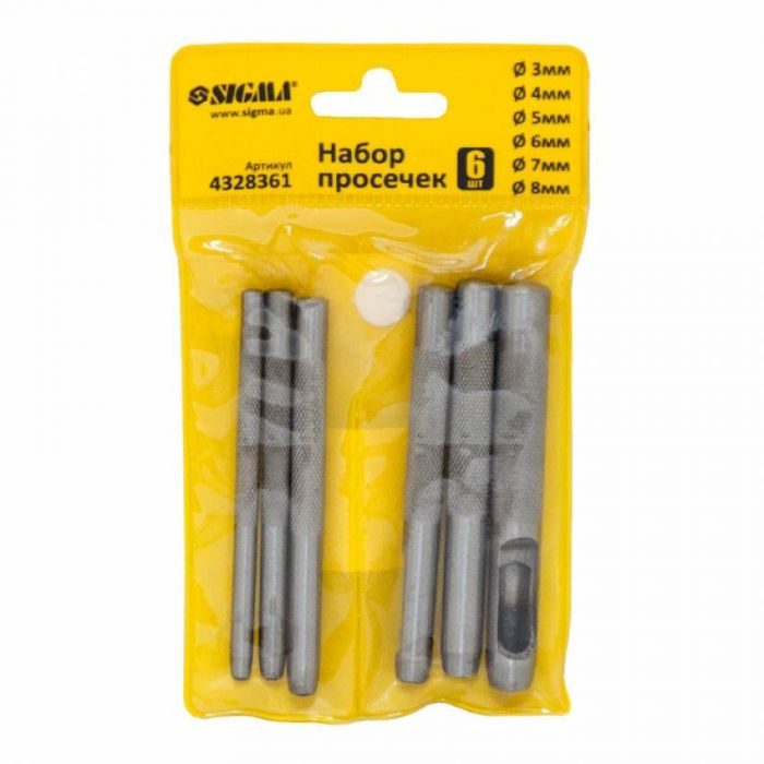 Набір просічок 6 од., 3-8мм Sigma (4328361)