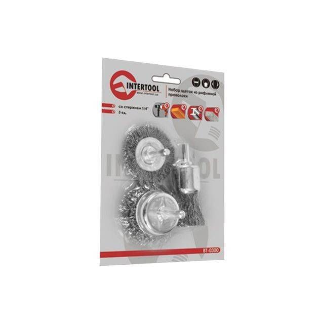 Набір щіток дротяних для дриля, 3 од. (50, 50, 30 мм) INTERTOOL BT-0300