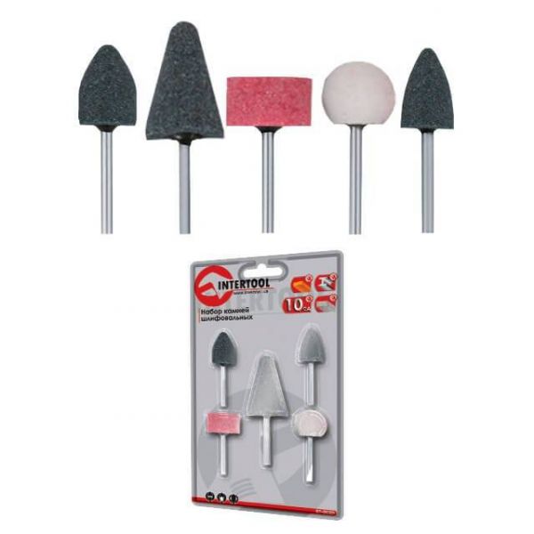 Набір шліфувальних каменів, 5 шт. INTERTOOL BT-0015