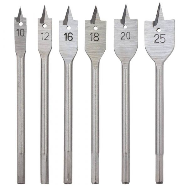 Набір свердел пір'яних 6шт (Ø10, 12, 16, 18, 20, 25мм; довжина 150мм) Grad (1314665)