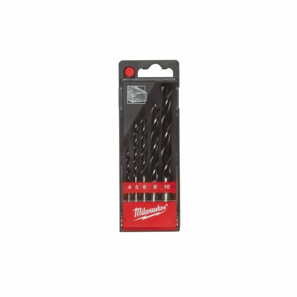 Набір свердел по дереву триточковий MILWAUKEE (Ø4,5,6,8,10), (5шт)