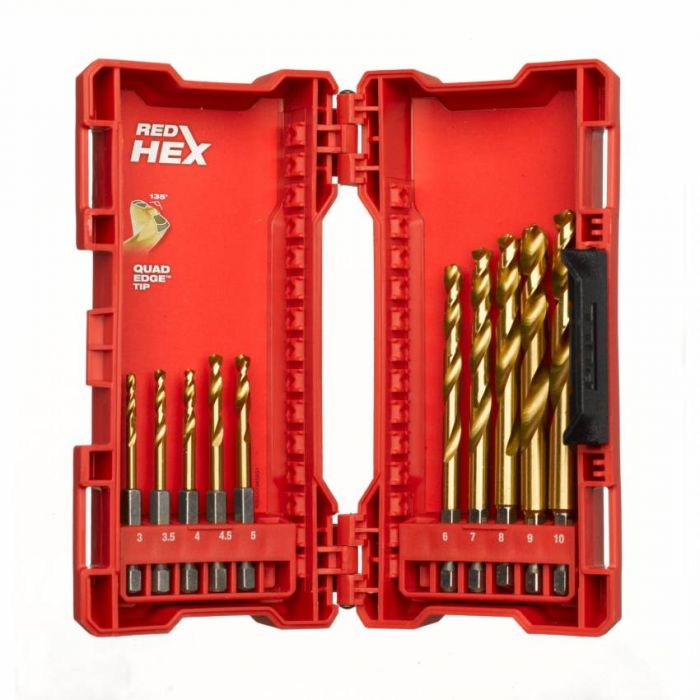 Набір свердлів по металу RedHEX HSS-G TiN MILWAUKEE, (19шт)