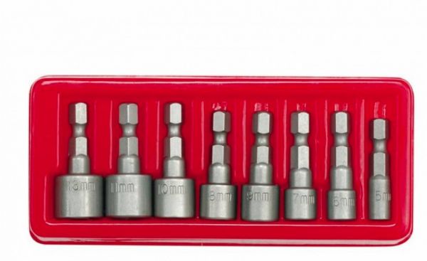 Насадки викруткові торцеві VOREL, із квадр. 1/4" 5-13мм набір 8 шт Насадки викруткові торцеві VOREL, із квадр. 1/4" 5-13мм набір 8 шт