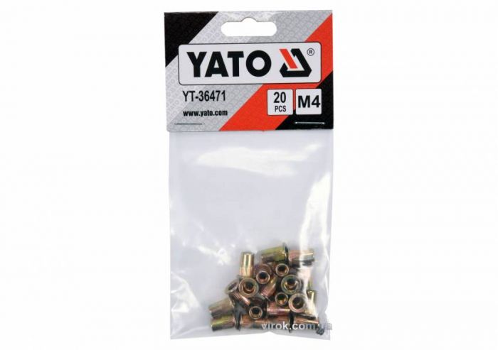 Нитогайка сталева YATO; М4 l=11 мм, 20 шт.