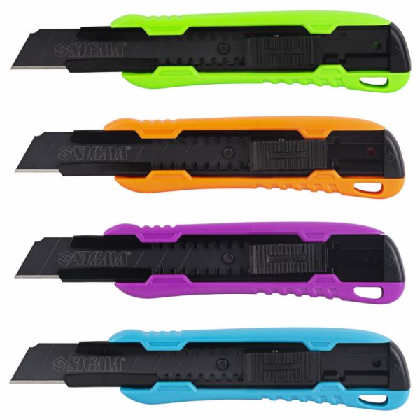 Ніж сегментний лезо 18мм корпус ABS автоматичний замок Color (посилений) SIGMA (8211091)