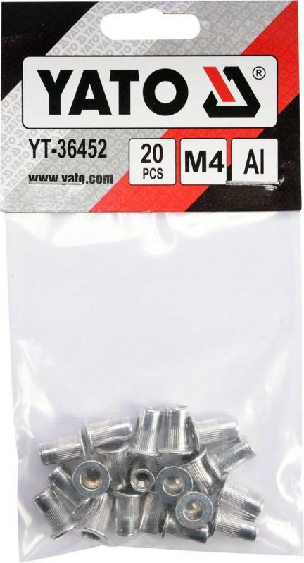 Нютогайка алюмінієва YATO М4, l=11 мм, 20 шт. Нютогайка алюмінієва YATO М4, l=11 мм, 20 шт.