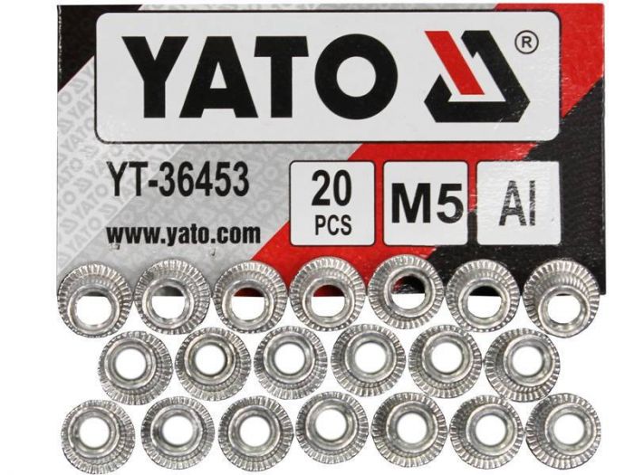 Нютогайка алюмінієва YATO М5, 12 мм, 20 шт.