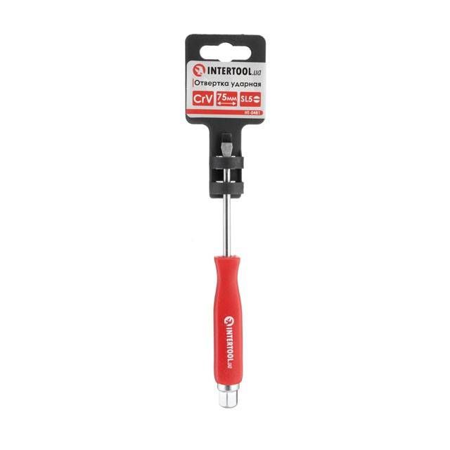 Викрутка ударна SL 5 * 75 мм Cr-V INTERTOOL HT-0481
