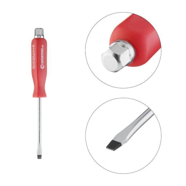 Викрутка ударна SL 6 * 100 мм CrV INTERTOOL HT-0482