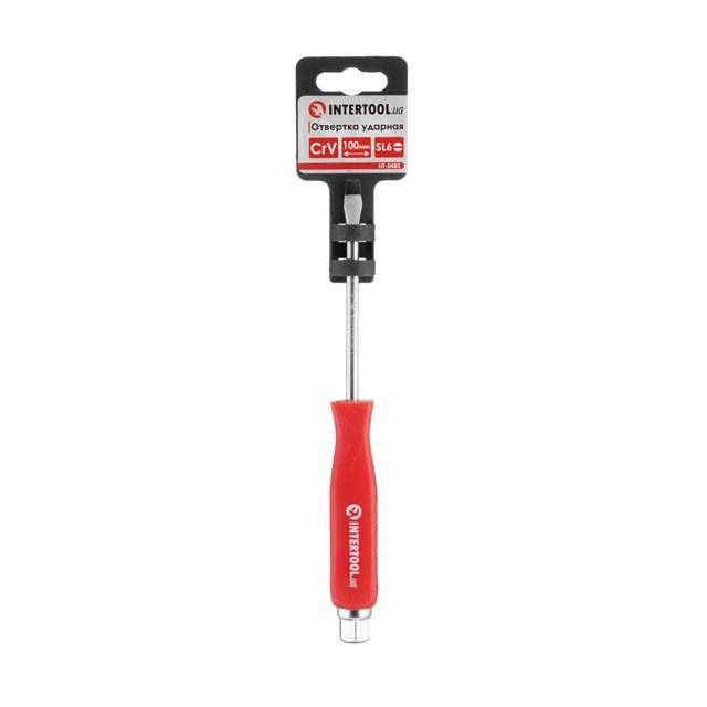 Викрутка ударна SL 6 * 100 мм CrV INTERTOOL HT-0482