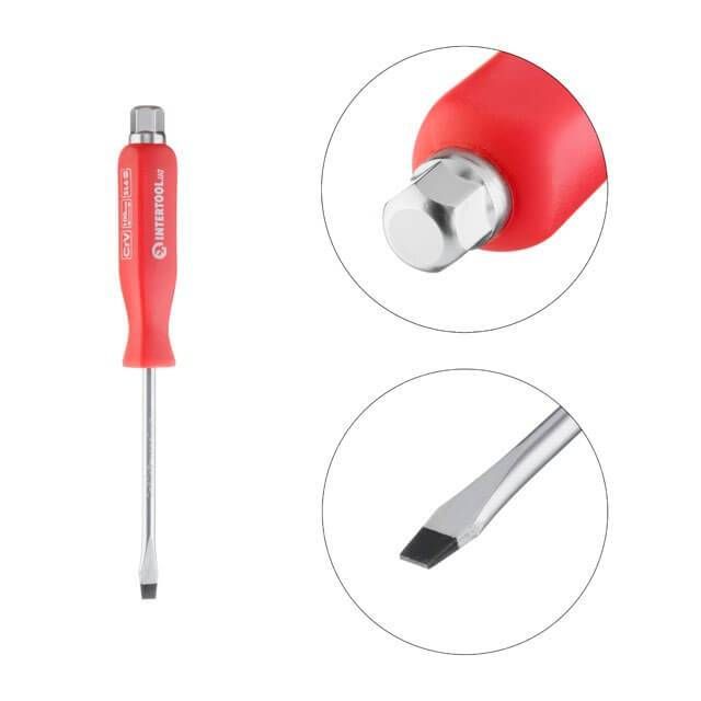 Викрутка ударна SL 6 * 100 мм CrV INTERTOOL HT-0482