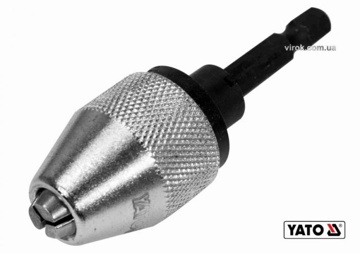 Патрон для дриля YATO :  HEX-1/4", Ø=0.5-6.5 мм, L= 75  мм, металевий