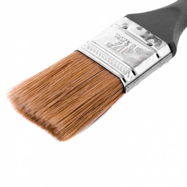 Пензель плоский "Євро" 1.5", натуральна щетина, пластмасова ручка, MTX