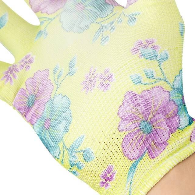 Рукавичка садова з покриттям з нітрилу, зелена, 8" INTERTOOL SP-0161