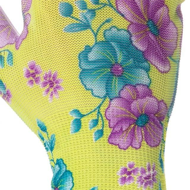 Рукавичка садова з покриттям з нітрилу, зелена, 8" INTERTOOL SP-0161