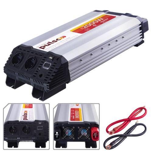 Перетворювач напруги PULSO/IMU-2024/24V-220V/2000W/USB-5VDC2.0A/мод.хвиля/клеми