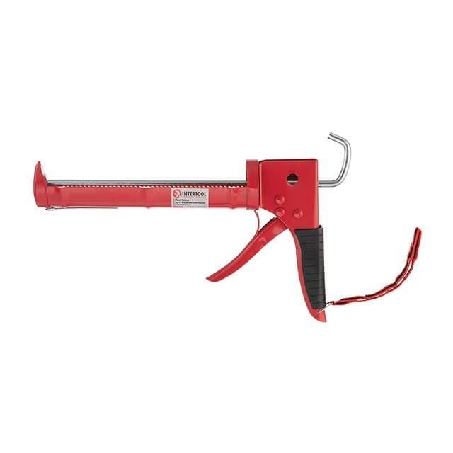 Пістолет для видавлювання силікону, 300 мл, прогумована рукоятка INTERTOOL HT-0023
